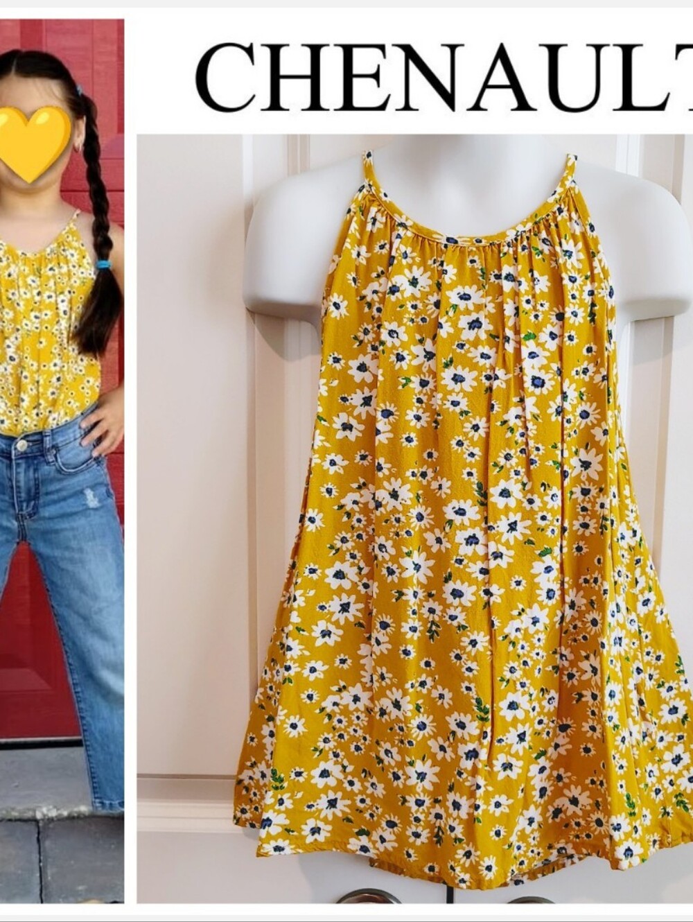 Chenault Girl Sleeveless Floral Blouse
